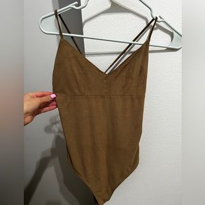 Suede bodysuit